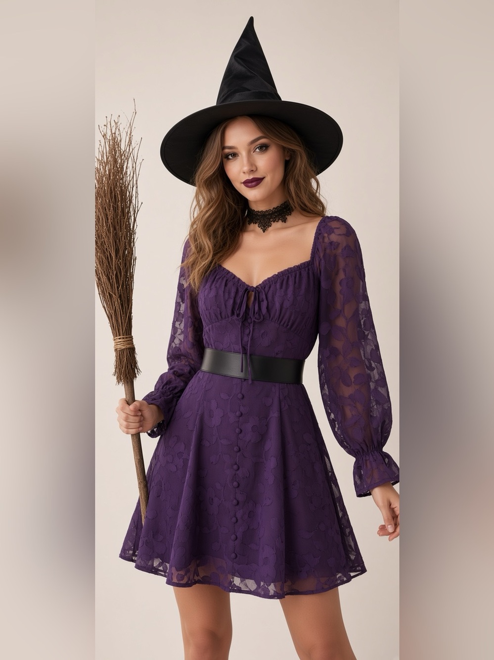 Witch Halloween Costume - Urban Outfitters Purple Floral Cutout Dress Size XS